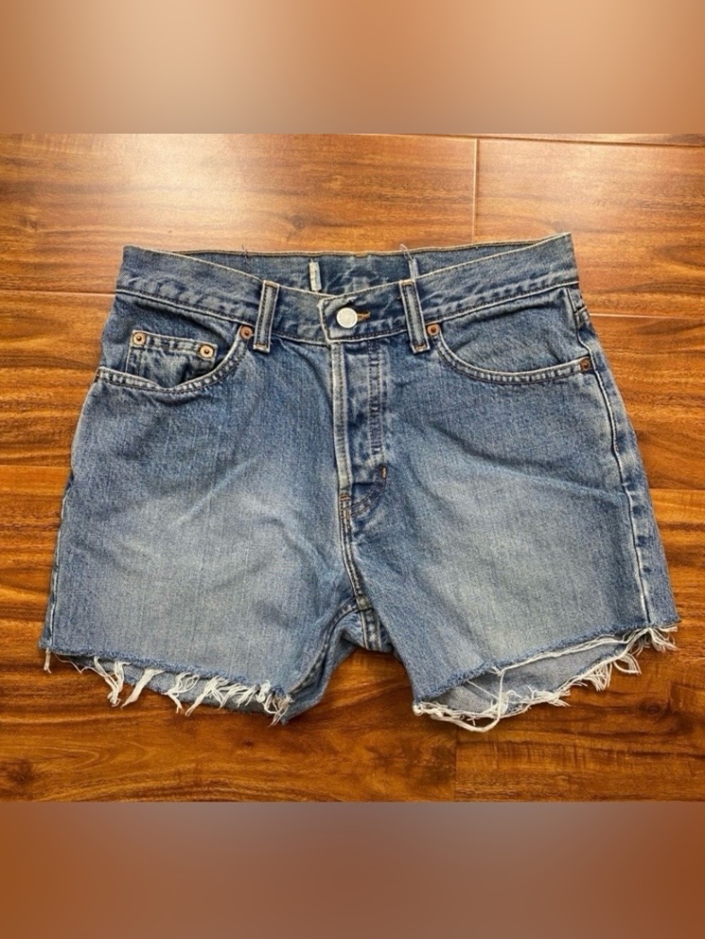 Vintage 90’s Gap Womens Blue Slash Button Fly Midrise Cutoff Denim Shorts Size 4
